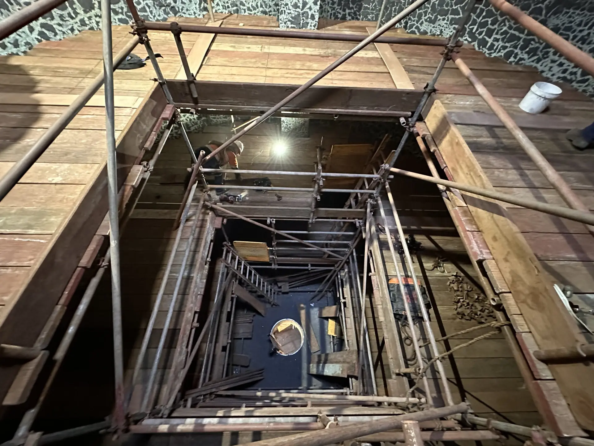 Custom Tube and clip scaffold tank access, Mining